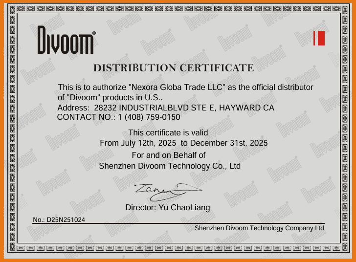 see Divoom Certificates